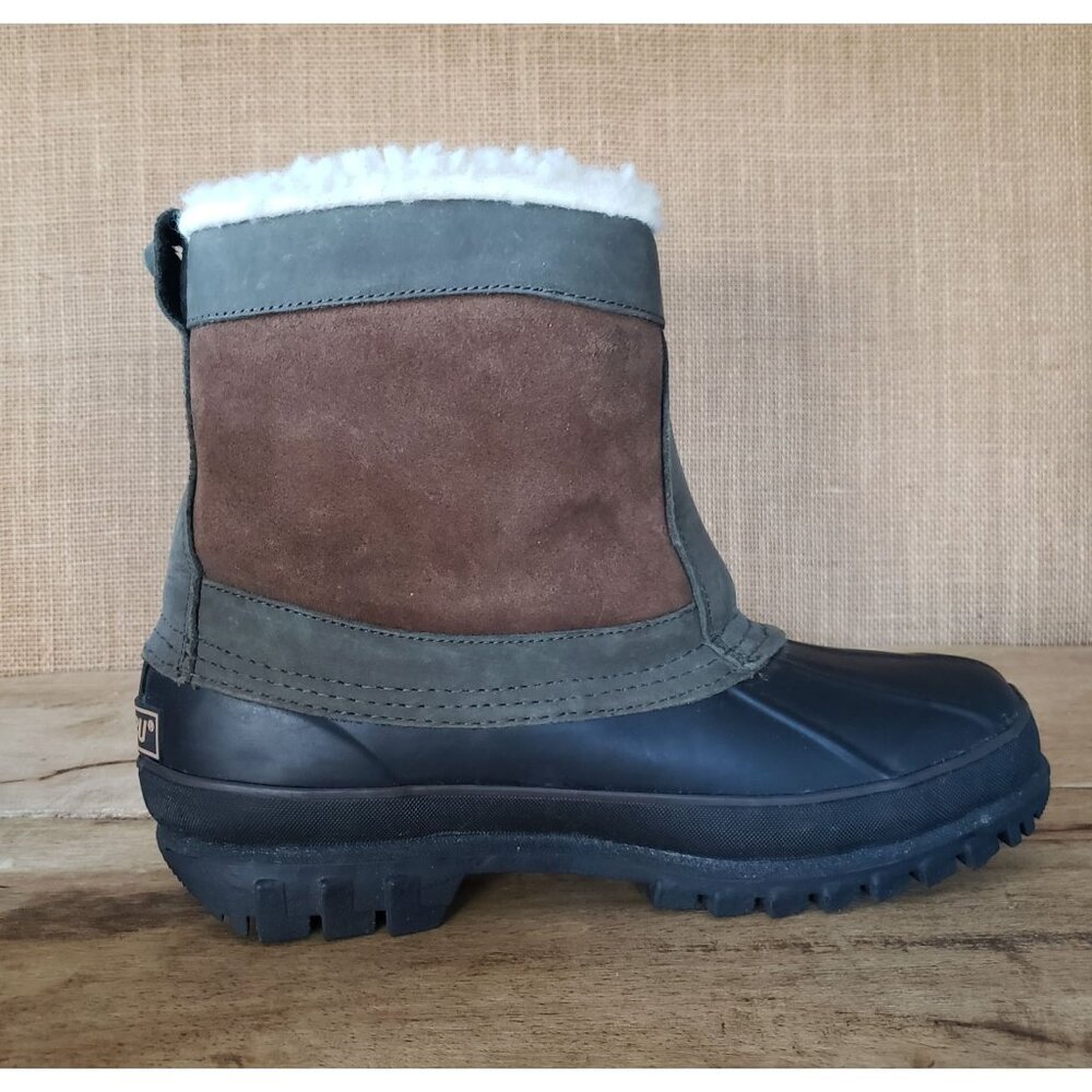 Khombu Men 9 Sherpa Fleece Shearling Waterproof Leather Insulated Snow Duck Boot